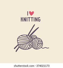 Hand drawn knitting set