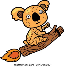 Hand drawn koala character illustration, vector