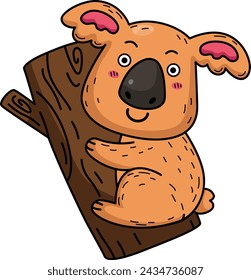 Hand drawn koala character illustration, vector