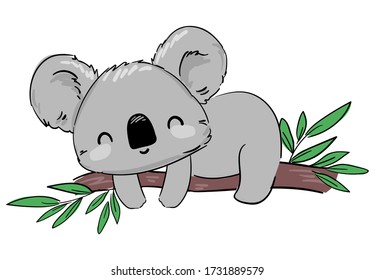 Koala Beautiful Cute Childish Illustration Vector Stock Vector (Royalty ...