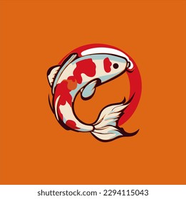 Hand drawn koi fish illustration. Koi fish sketch illustration art. Simple Sketched Hare ideal for Cards, Posters, Wall Art.