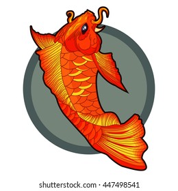 hand drawn koi fish tattoo. beautiful vector illustration of orange koi fish