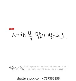 Hand drawn Korean alphabet / vector - calligraphy / Happy New Year