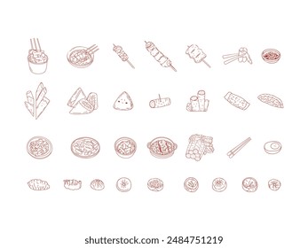 Hand Drawn Korean Food Illustration with Cartoon Style