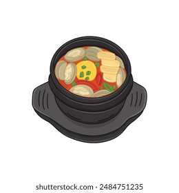 Hand Drawn Korean Food Illustration with Cartoon Style