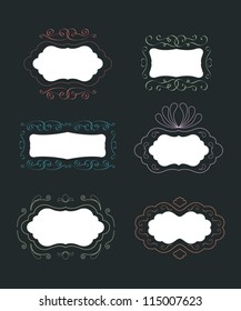 hand drawn label collection, vector set of labels