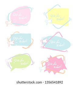 hand drawn label with question did you know in doodle geometric style.for sticker,label,social media, banner.