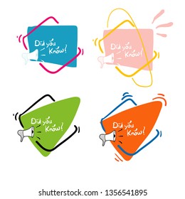 hand drawn label with question did you know in doodle geometric style.for sticker,label,social media, banner.