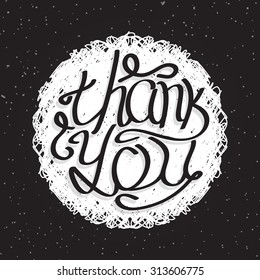 hand drawn label with thank you
