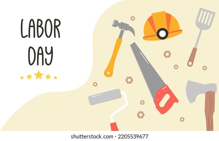 Ilustración vectorial de fondo del día de trabajo dibujado con mano