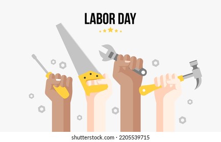 Hand drawn labor day background vector illustration