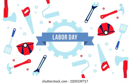 Hand drawn labor day background vector illustration