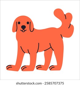 Hand drawn Labrador dog. Modern isolated vector illustration.