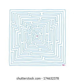Hand drawn labyrinth. Vector illustration