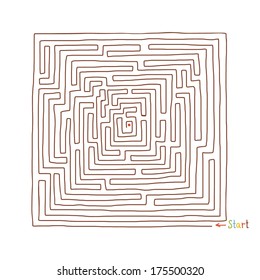 Hand drawn labyrinth. Vector illustration