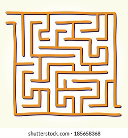 Hand drawn labyrinth vector illustration