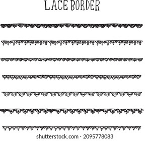 hand drawn Lace border Illustrations Pack