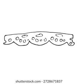 Ilustración vectorial de borde de encaje dibujado a mano