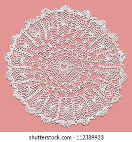 Hand drawn lace doily. Vector.