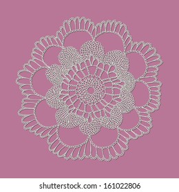 Hand drawn lace doily. Vector