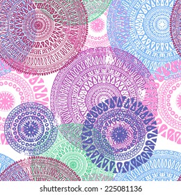 Hand drawn lace ethnic seamless pattern.  All objects are conveniently grouped  and are easily editable.