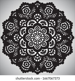 Hand drawn lace mandala. Vector illustration