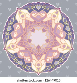 Hand Drawn Lace Oriental Background with a Pretty Tracery