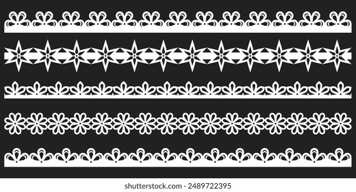 Hand drawn lace scalloped paper punch border 