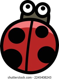 Hand drawn ladybug character illustration, vector