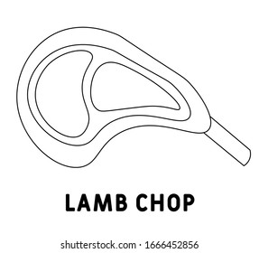Icono de cordero dibujado a mano. Diseño de boceto de productos cárnicos vectoriales para folletos, banner, menú de embalaje y mercado