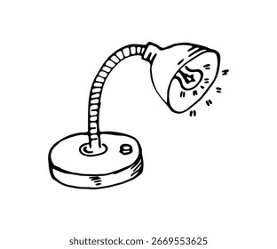 Ilustración vectorial de línea de Vector de titular de lámpara dibujada a mano