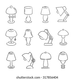 hand drawn lamp icons