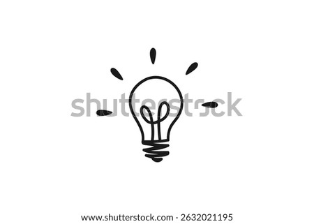 hand drawn lamp light bulb outline style icon unique