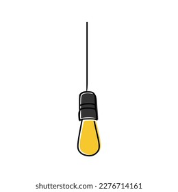 hand drawn lamp one line art illustration