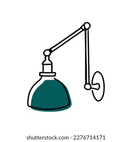 hand drawn lamp one line art illustration