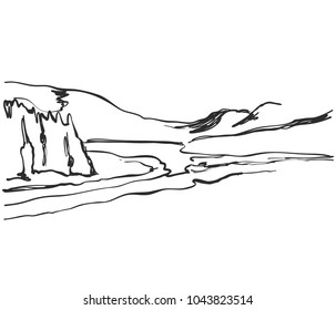Hand drawn landscape. 