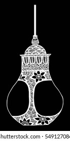 Hand drawn lantern doodle style illustration