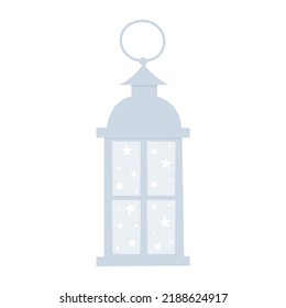 Hand drawn lantern. Home and garden decor, patio accessory. Design element for greeting card, invitation, poster, banner. Isolated vector illustration 
