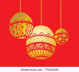 Hand Drawn lantern Set. Ink vector illustration of Chinese Lanterns.