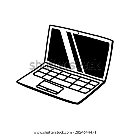 Hand Drawn Laptop at Home Icon