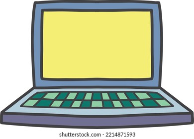 Hand Drawn laptop illustration isolated on background