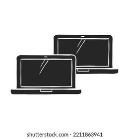 Hand drawn Laptops vector illustration