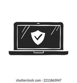 Handgezeichnete Laptops, Vektorgrafik