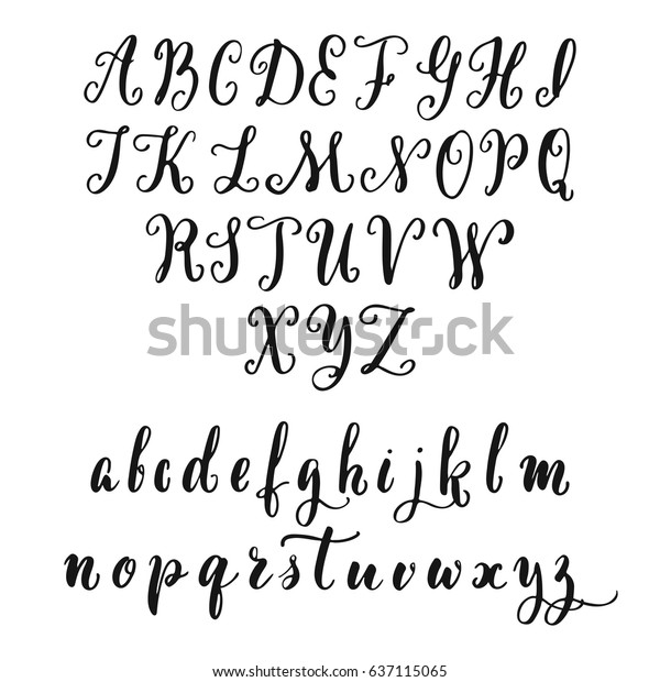 Hand Drawn Latin Vintage Alphabet Set Stock Vector (Royalty Free ...