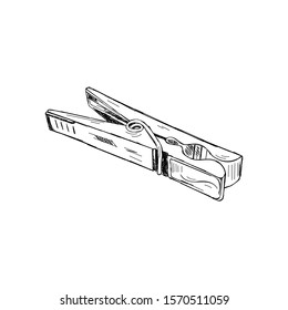 hand drawn laundry pegs. laundry peg illustration