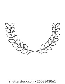 Hand Drawn Laurel Branch Frame for Badges and Certificates