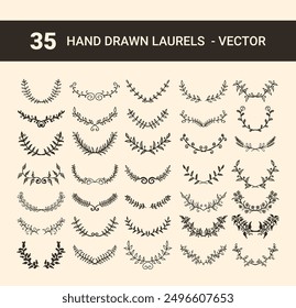 Handgezeichnetes Lorbeerdesign. Abstrakter Boho-Kunstvektor