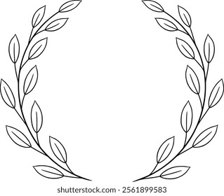 Hand drawn laurel wreath frame