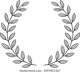 Hand drawn laurel wreath frame