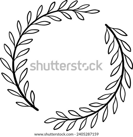 Hand drawn laurel wreath frame